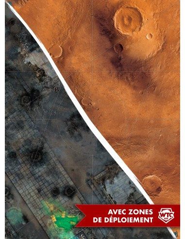 Matte Battle with Wh40k Deployment Area - Double-sided- Competitive Playmat - Streets / Mars la livraison gratuite