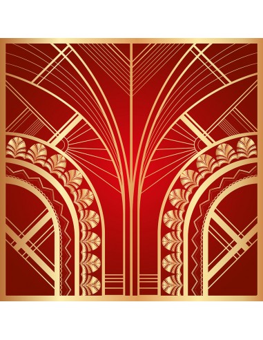 Tapis ART DECO 2 Rouge 90x90 cm outlet