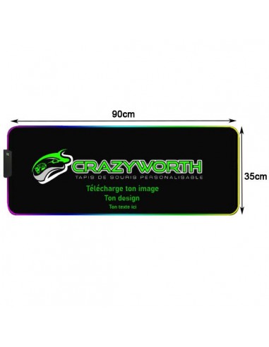 Tapis de Souris Personnalisable RGB 90x35 cm pas cheres