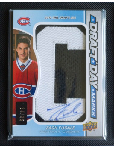 NHL Zach Fucale Patch Card & Signed 2013 NHL Draft - TC* Dans la société mordern