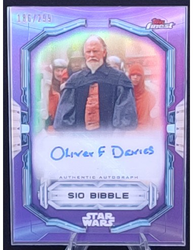 Star Wars Sio Bibble 186/299 Signed card Topps Finest - TC* la colonne vertébrale