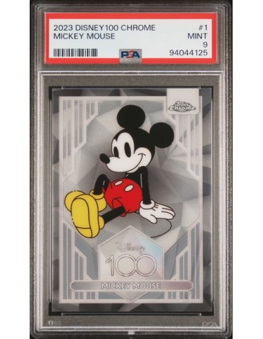 MICKEY MOUSE 2023 DISNEY 100 CHROME TOPPS - PSA 9 le concept de la Pate a emporter 