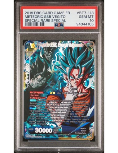 VEGETTO SSB, ENERGIE FULGURANTE 2019 DBS CARD GAME FR BT7-118 - PSA 10 les muscles