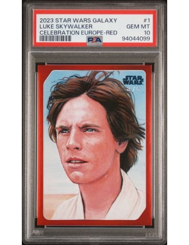 LUKE SKYWALKER /5 2023 SW GALAXY CELEBRATION EUROPE RED - PSA 10 pas cher 