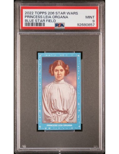 PRINCESS LEIA ORGANA BLUE STAR FIELD 2022 TOPPS 206 STAR WARS - PSA 9 solde