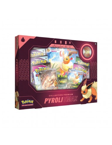 Coffret Collection Premium Pokémon Pyroli-VMAX 🇫🇷 rembourrage situé sous