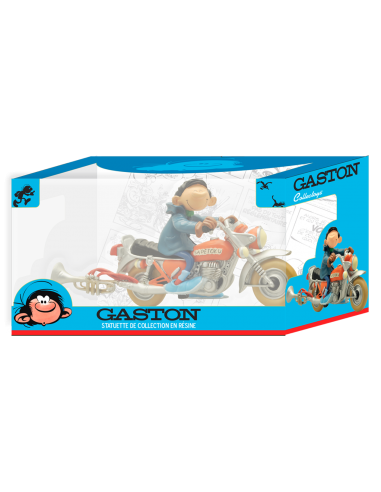 FIGURINE GASTON ET LA MOTO SAPETOKU pas cher